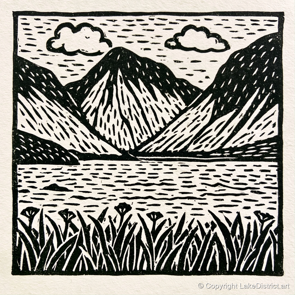 Black and White Wasdale Valley - lake district valley art print and canvas by Isaac Denton A.I