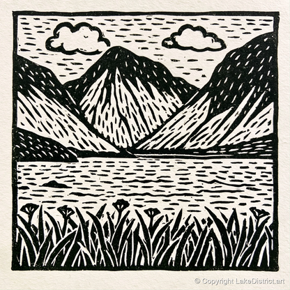 Black and White Wasdale Valley - lake district valley art print and canvas by Isaac Denton A.I