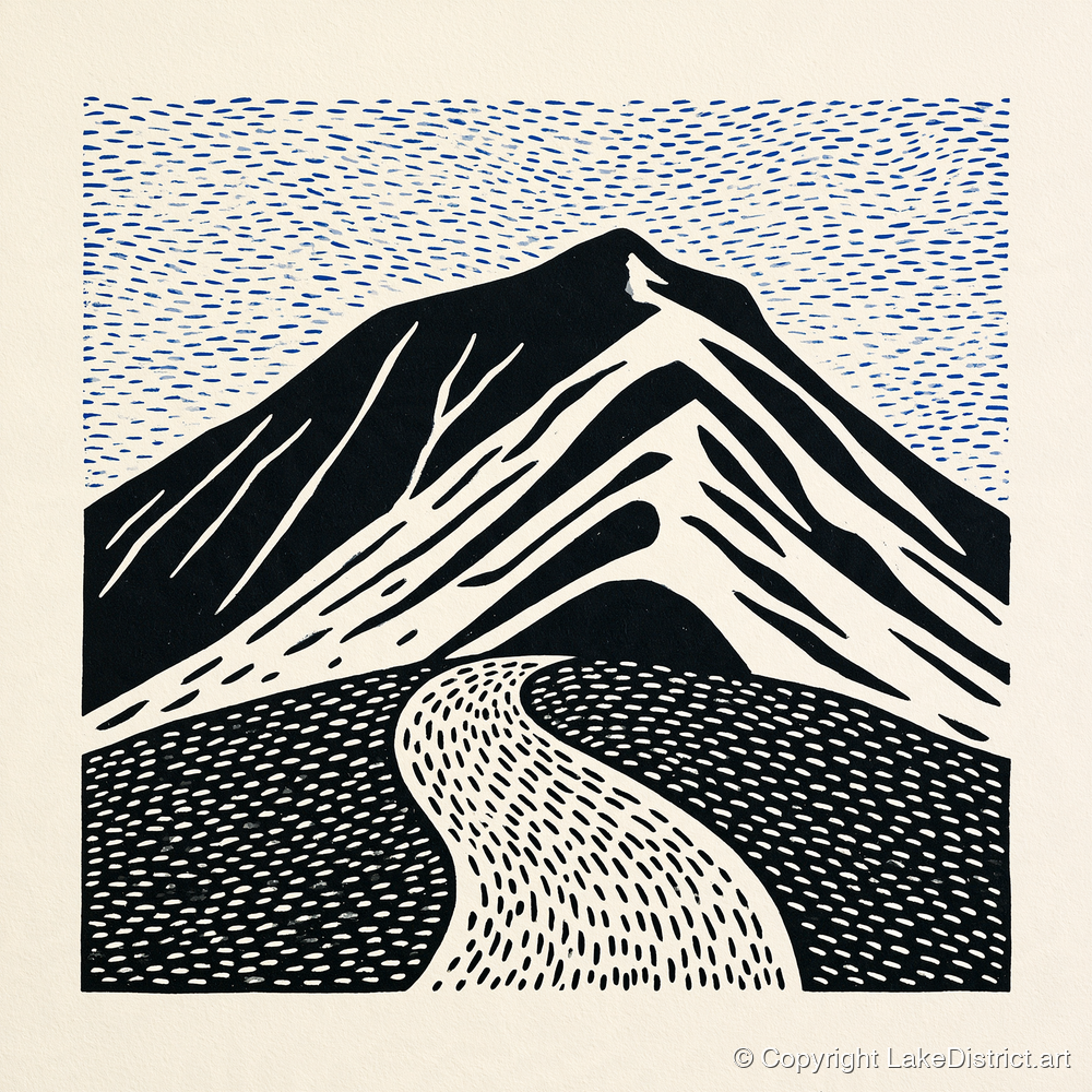 Blencathra Beneath a Rhythmic Sky - lake district fell art print and canvas by Reuben Shaw A.I