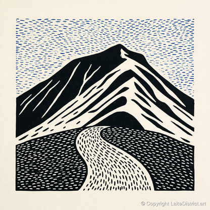 Blencathra Beneath a Rhythmic Sky - lake district fell art print and canvas by Reuben Shaw A.I