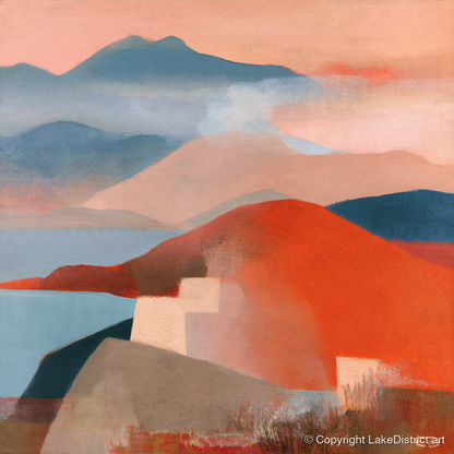 Bold Fells from the Summit - lake district fell art print and canvas by Arthur Pendelton A.I