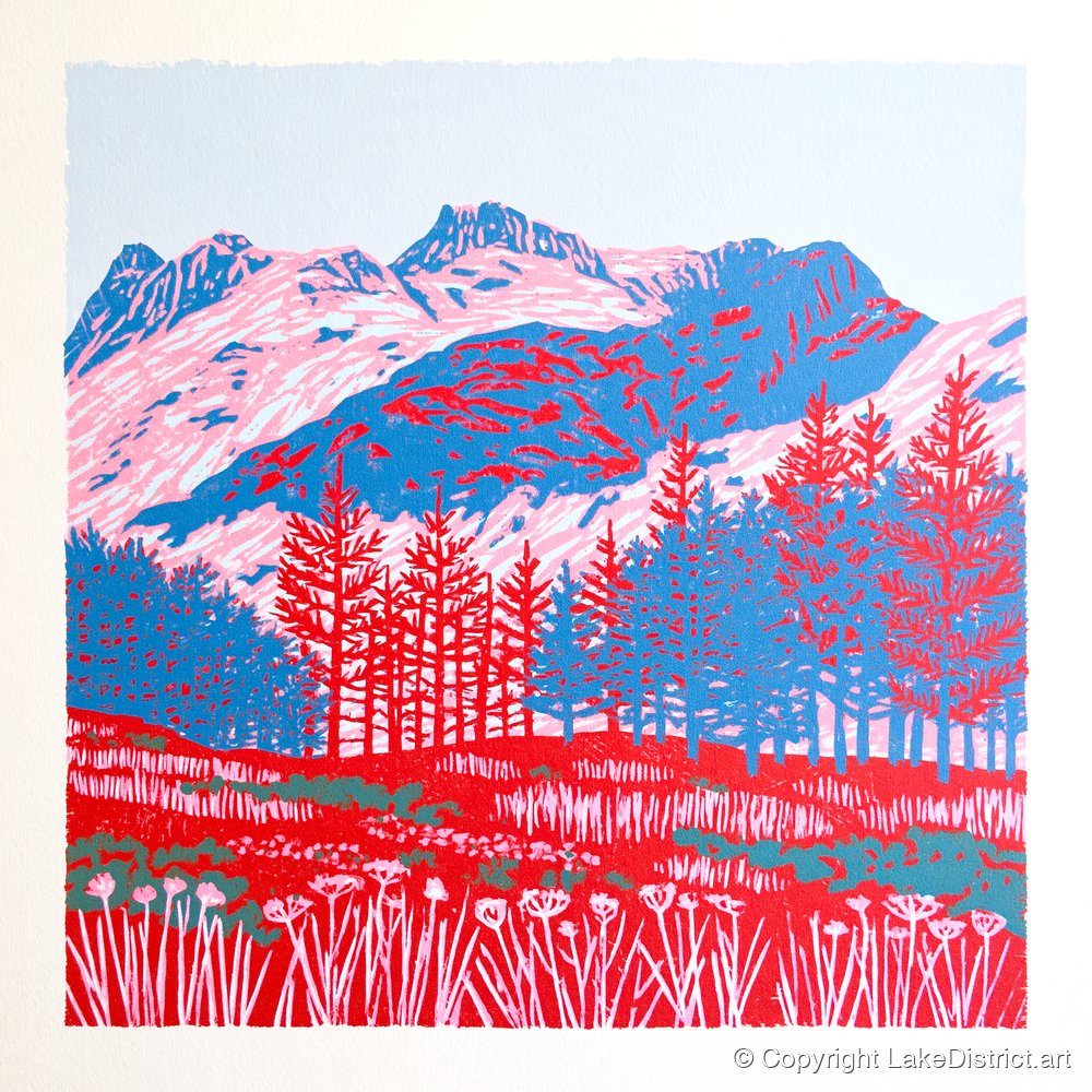 Bold Langdale Pikes Landscape - lake district fell art print and canvas by Christopher Seaton A.I