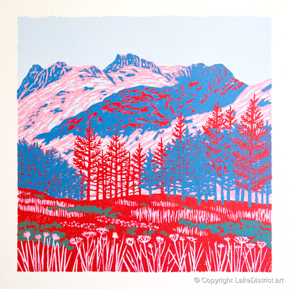 Bold Langdale Pikes Landscape - lake district fell art print and canvas by Christopher Seaton A.I