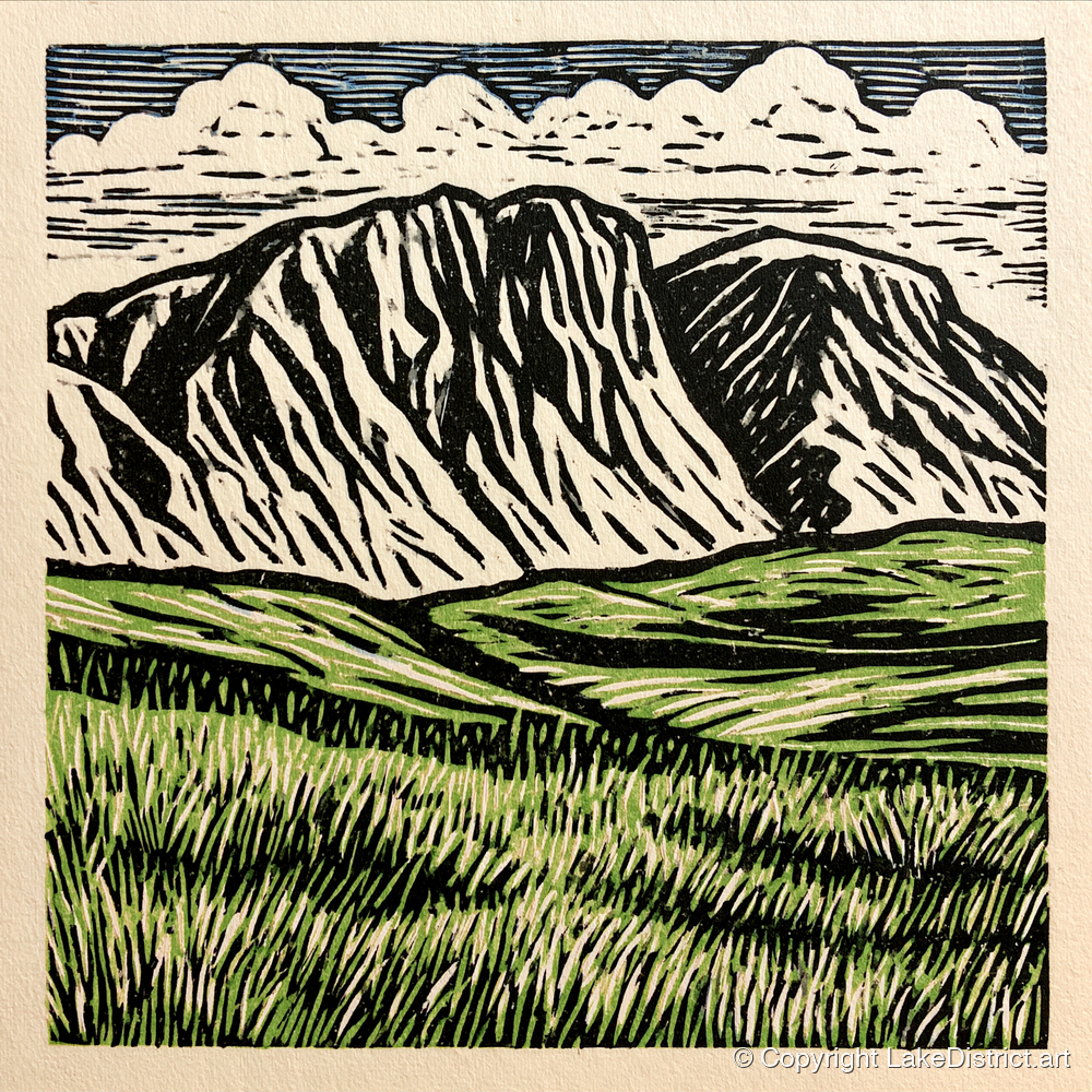 Bold Scafell Pike Landscape - lake district fell art print and canvas by Isaac Denton A.I