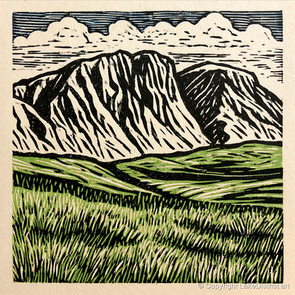 Bold Scafell Pike Landscape - lake district fell art print and canvas by Isaac Denton A.I