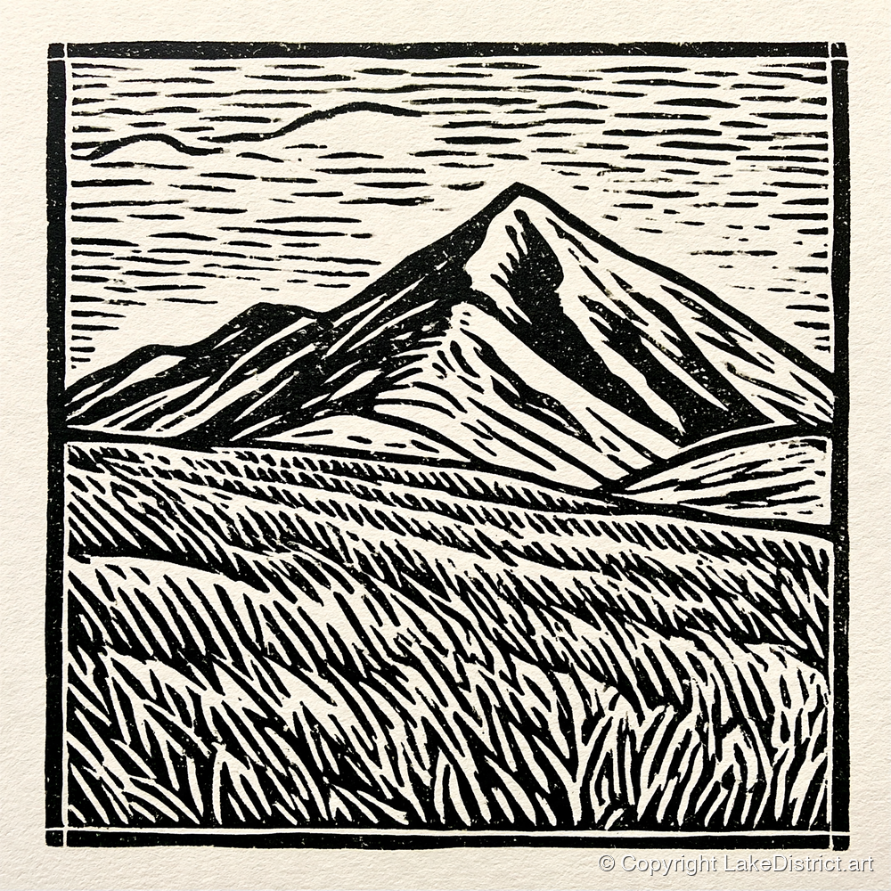 Bold Skiddaw in Monochrome - lake district fell art print and canvas by Isaac Denton A.I
