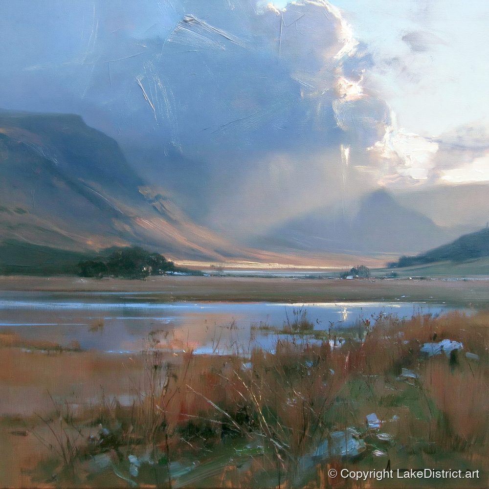 Breaking Storm Over The Fells - lake district sky art print and canvas by Marcus Dalton A.I