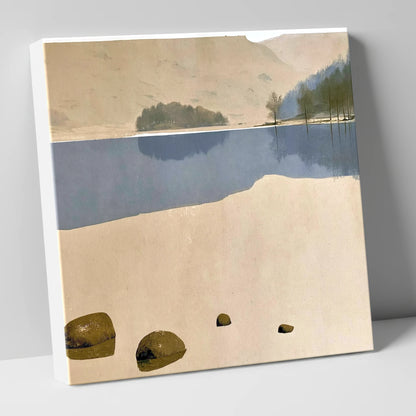 Mossy Boulders at Rydal Water lake district lake canvas wall art