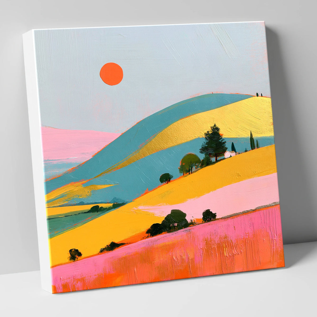 Golden Evening Over Vibrant Fells lake district sky canvas wall art
