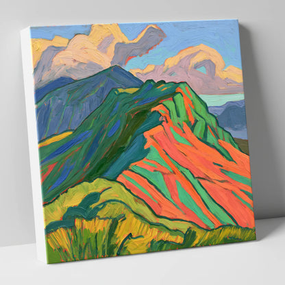 Vibrant Mountain Ridge lake district fell canvas wall art