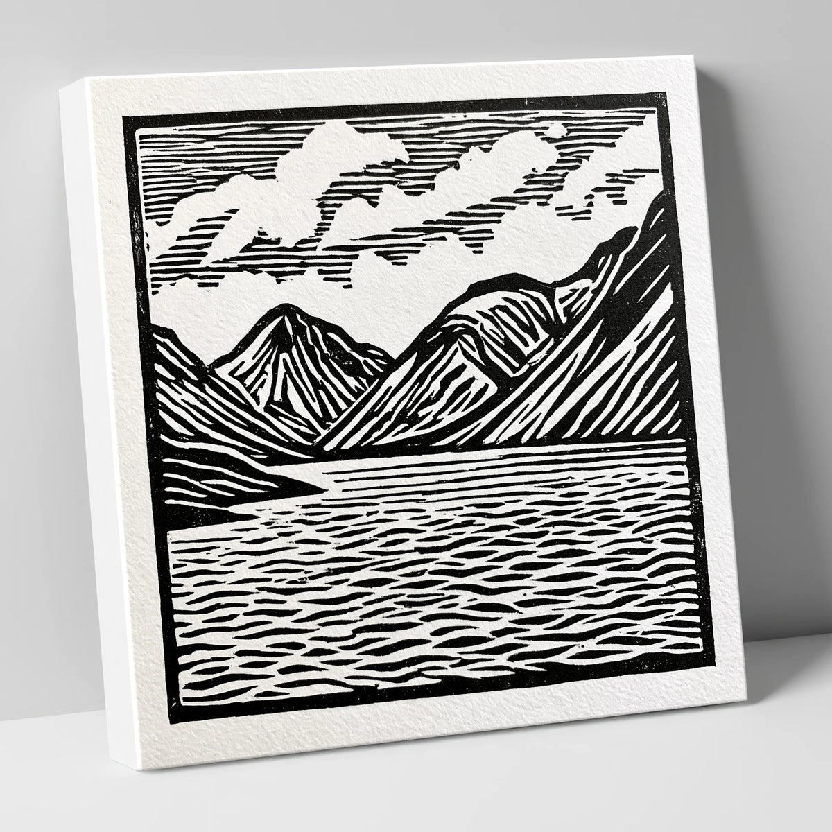 Wastwater Fells in Monochrome lake district lake canvas wall art