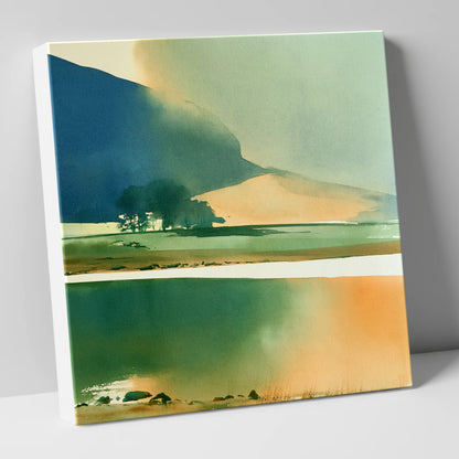 Ink Blue Fells and Lake lake district lake canvas wall art