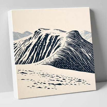 Helvellyn Ridge in Deep Navy lake district fell canvas wall art