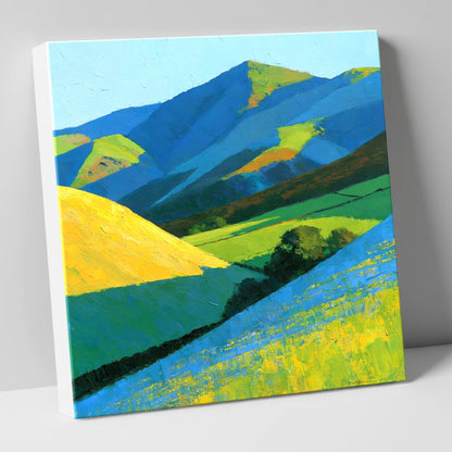 Vibrant Sunlight on Lakeland Fells lake district sky canvas wall art