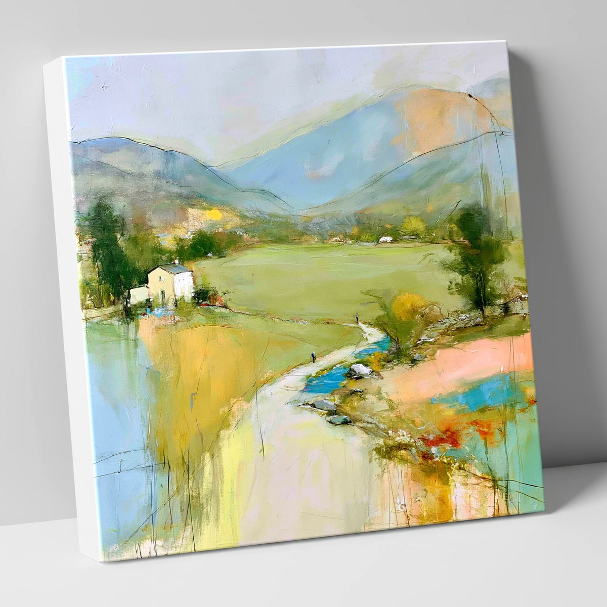 Vibrant Green Valley Between the Fells lake district valley canvas wall art