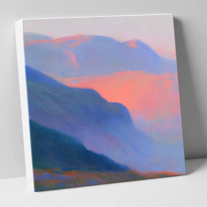Fell Summit in Pink Twilight lake district fell canvas wall art