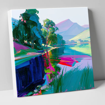 Still Lake at Vibrant Dawn lake district lake canvas wall art
