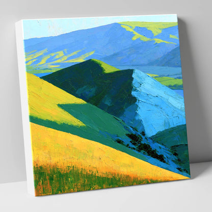 Vibrant Sunlit Fells and Deep Blue Shadows lake district sky canvas wall art