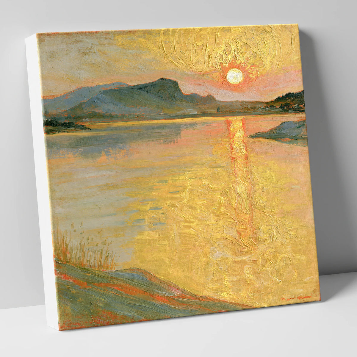 Golden Sunset Over the Lake lake district lake canvas wall art