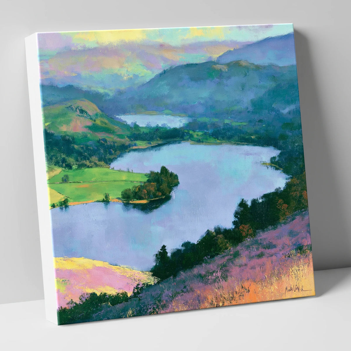 Grasmere Above Purple Bracken lake district lake canvas wall art