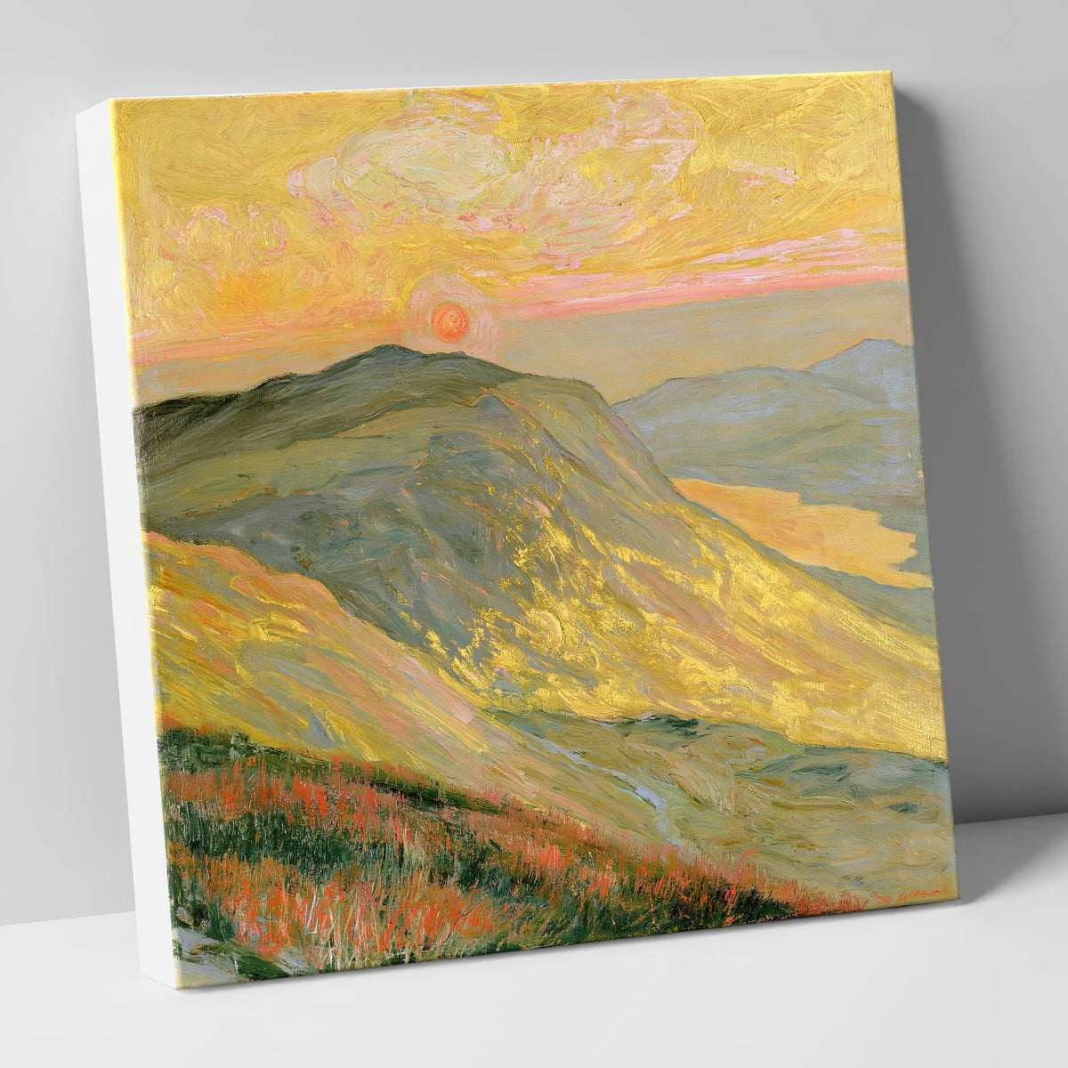 Golden Sunset From the Summit lake district fell canvas wall art