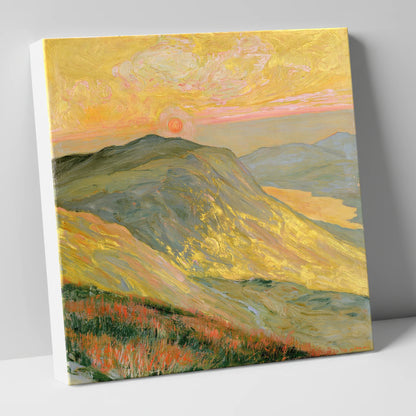Golden Sunset From the Summit lake district fell canvas wall art