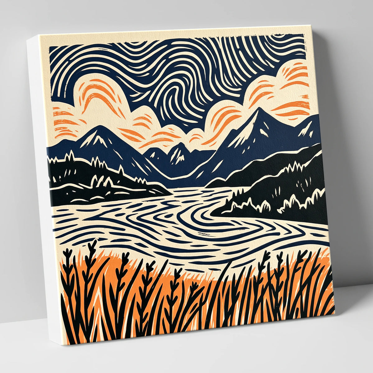 Coniston Water Under Swirling Skies lake district lake canvas wall art