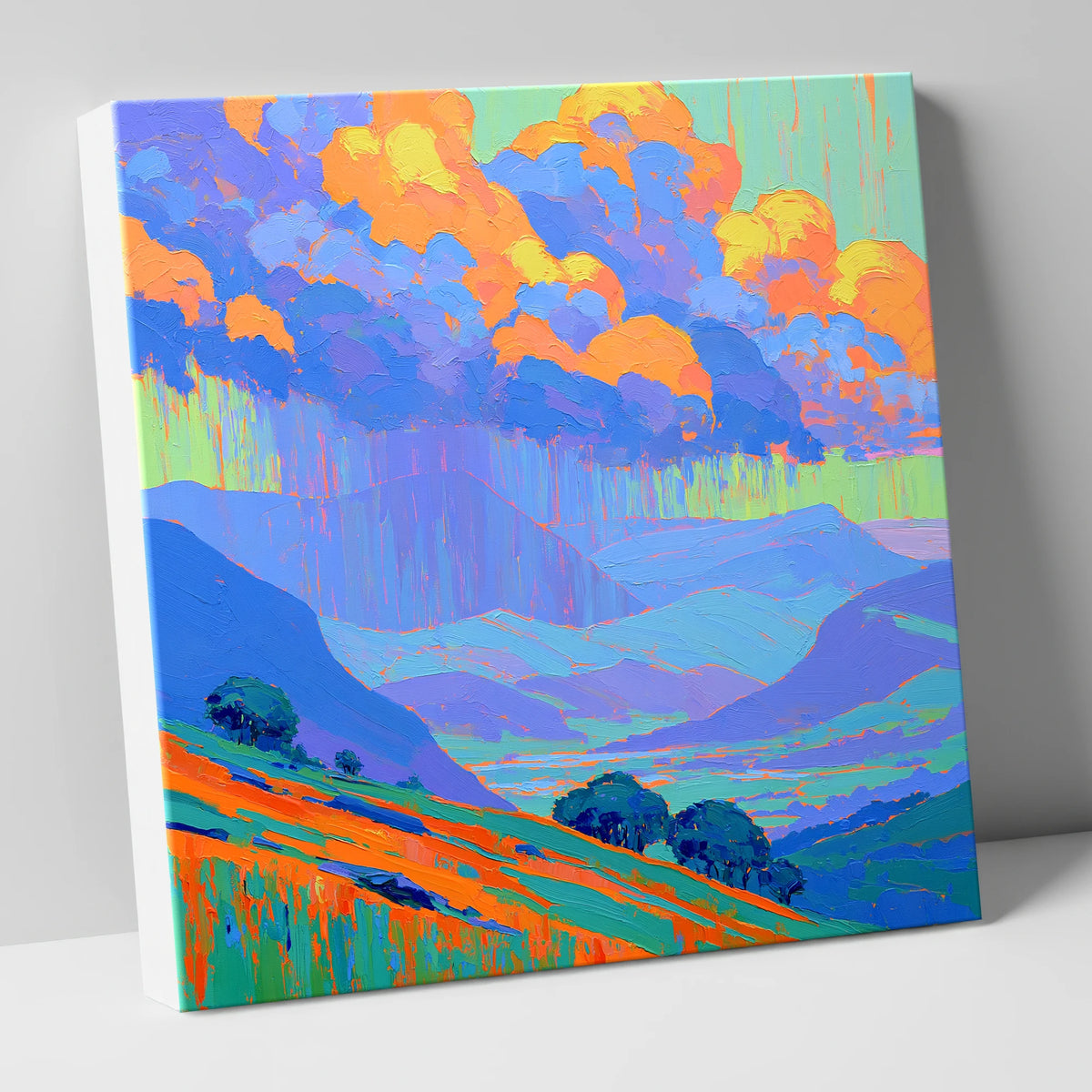 Vibrant Storm Clouds Over Fells lake district sky canvas wall art