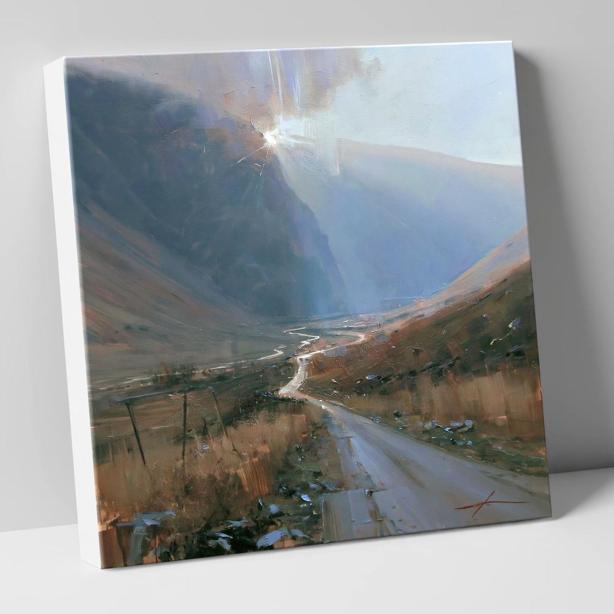 Mountain Pass in Breaking Light lake district valley canvas wall art