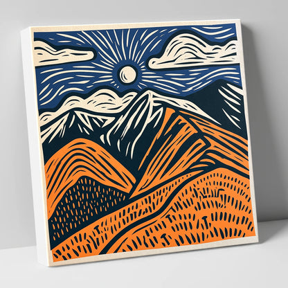 Blencathra in Terracotta and Navy lake district fell canvas wall art