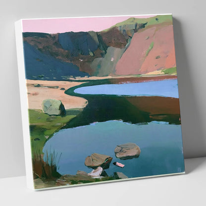 Blush Sky Over Easedale Tarn lake district lake canvas wall art