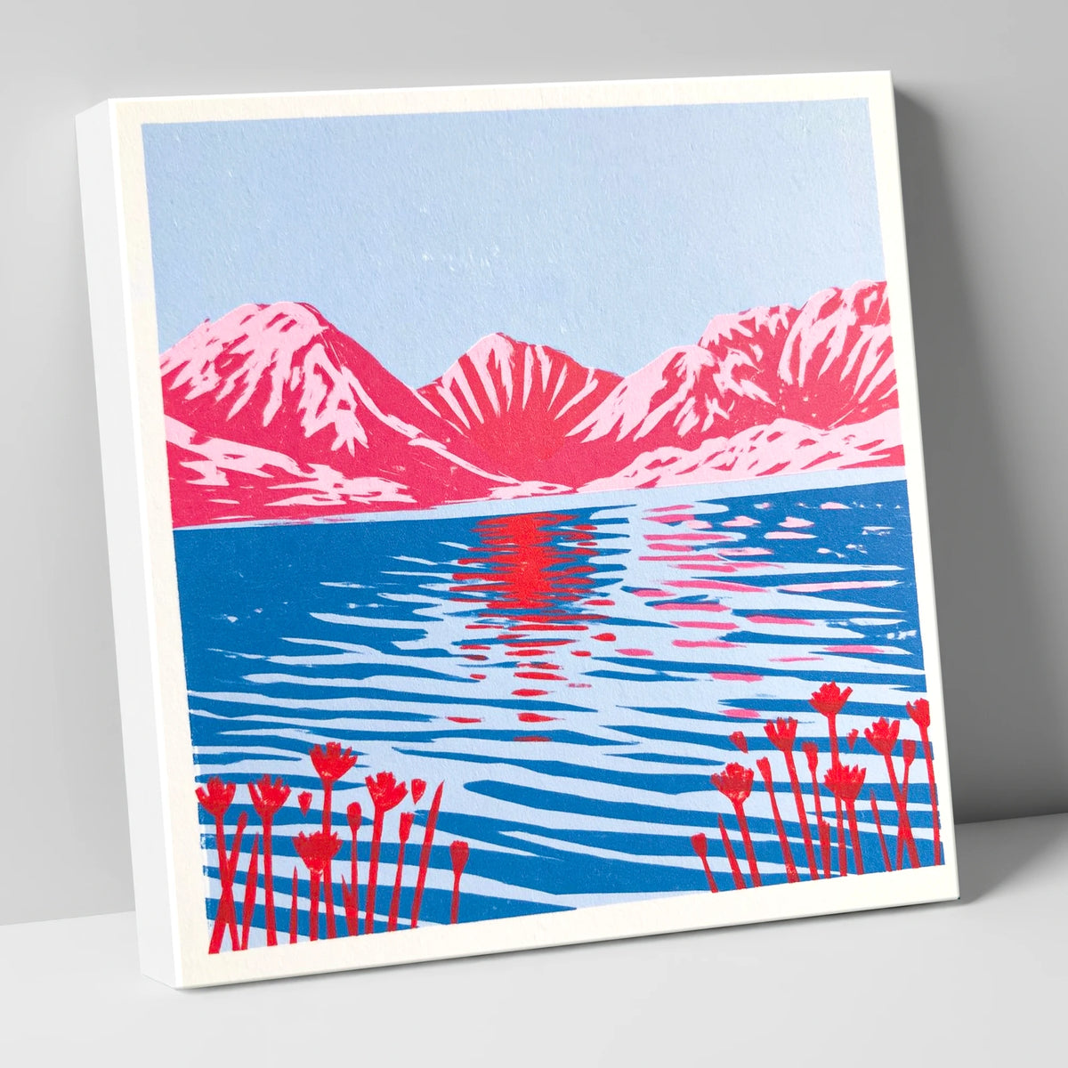 Vivid Fells Over Still Water lake district lake canvas wall art