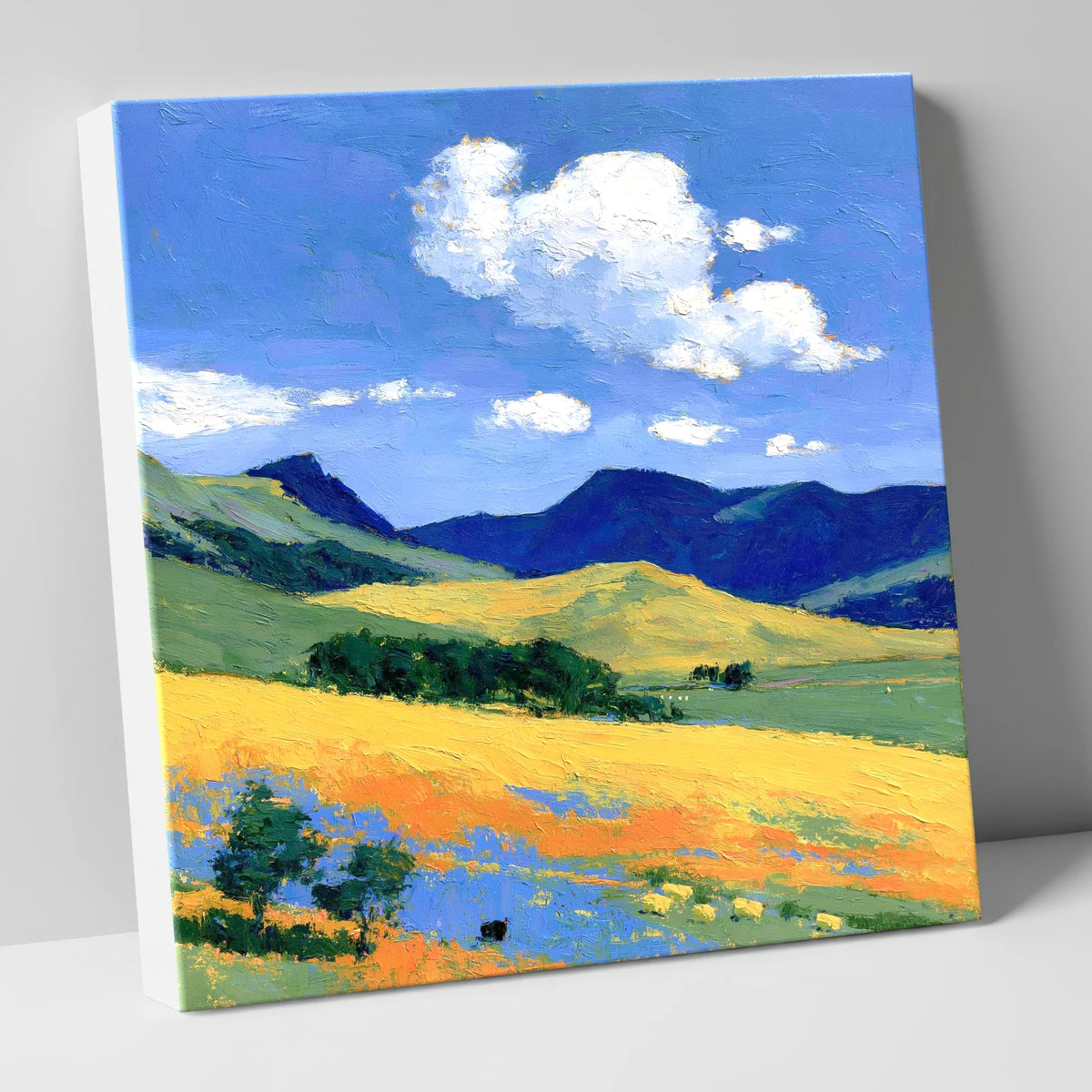 Golden Fells Beneath Summer Clouds lake district fell canvas wall art