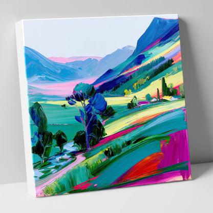 Vivid Morning Mist Valley lake district sky canvas wall art