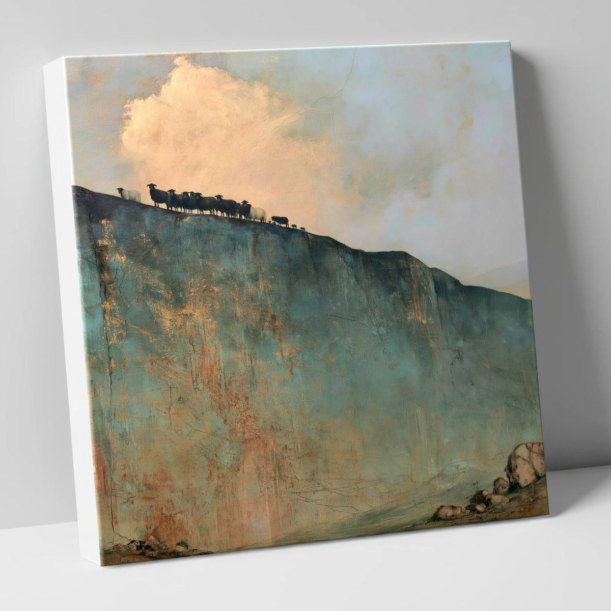 Herdwicks on a Fell Skyline lake district wildlife canvas wall art