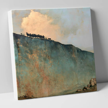 Herdwicks on a Fell Skyline lake district wildlife canvas wall art