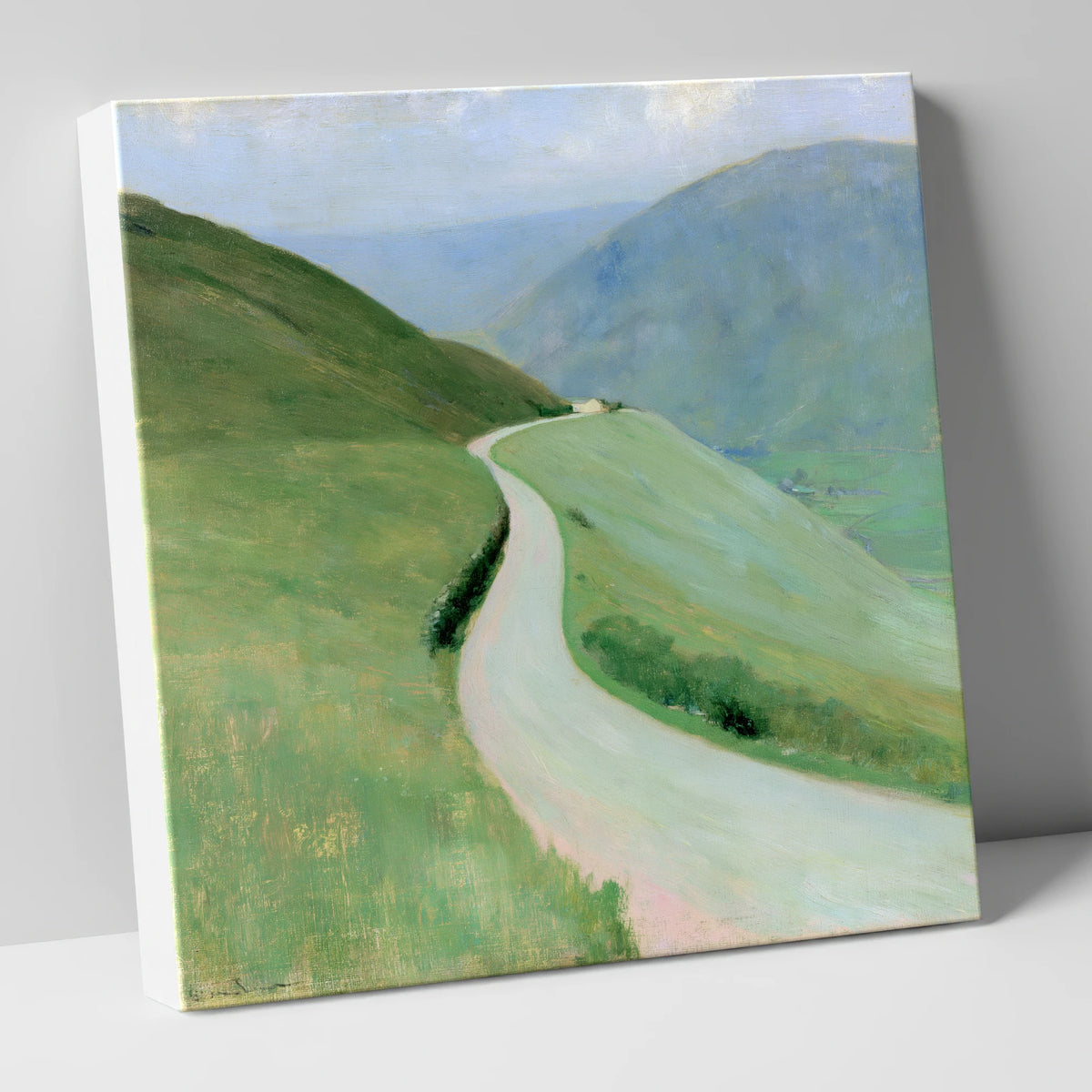 Winding Pass in Soft Greens lake district valley canvas wall art