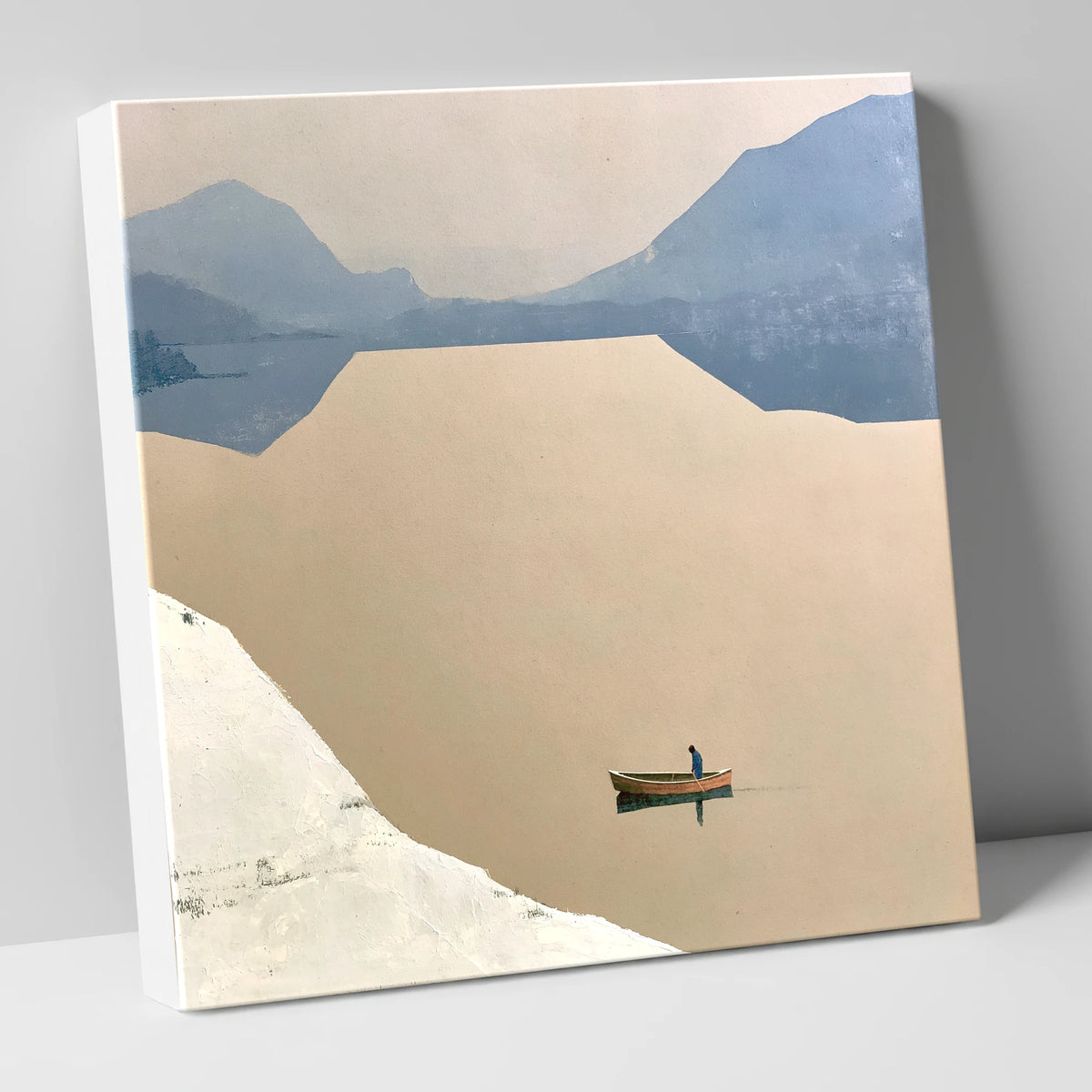 Lone Rower on an Ochre Lake lake district lake canvas wall art