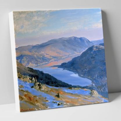 Sunlit Thirlmere from Western Fells lake district lake canvas wall art