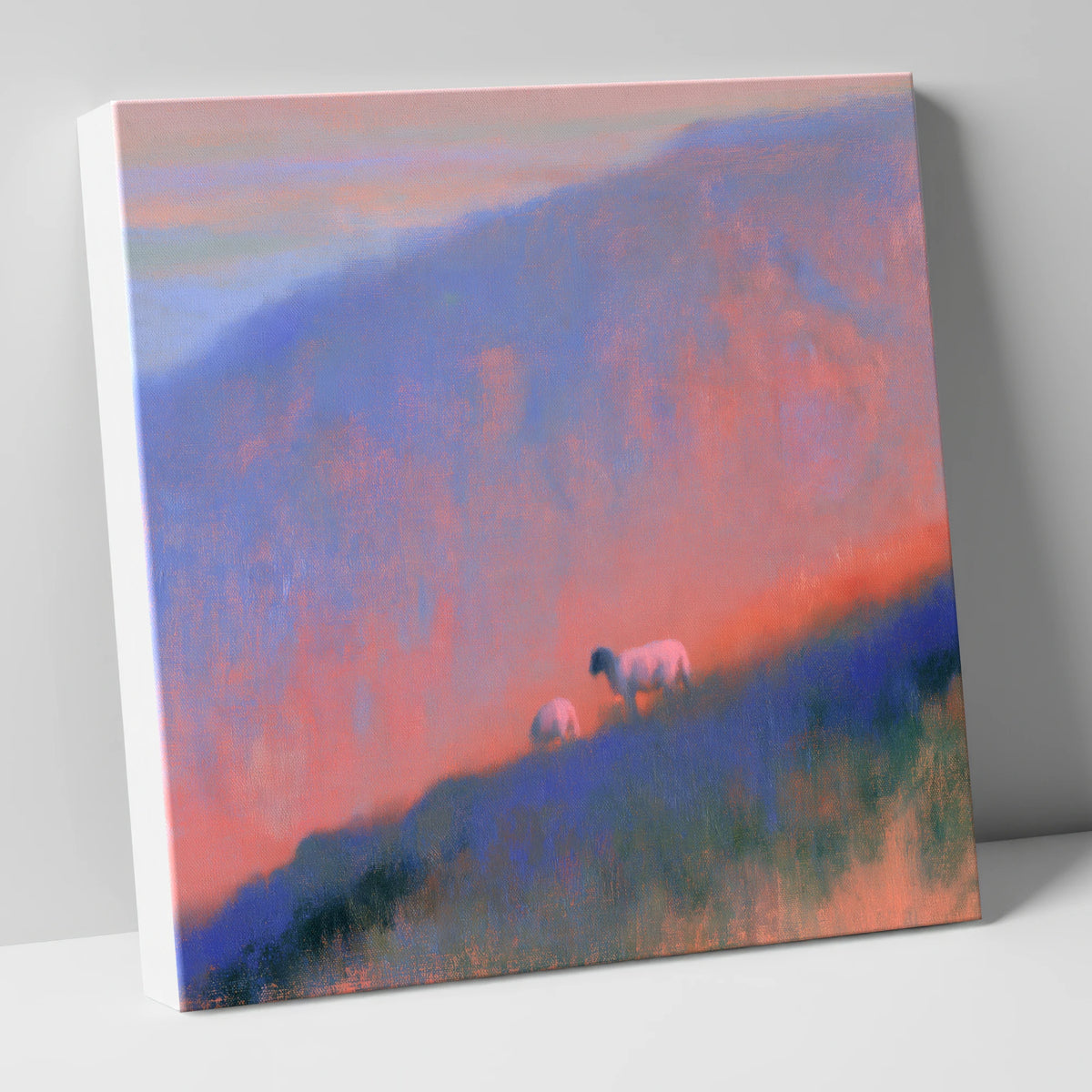 Herdwick Sheep on Twilight Fellside lake district wildlife canvas wall art