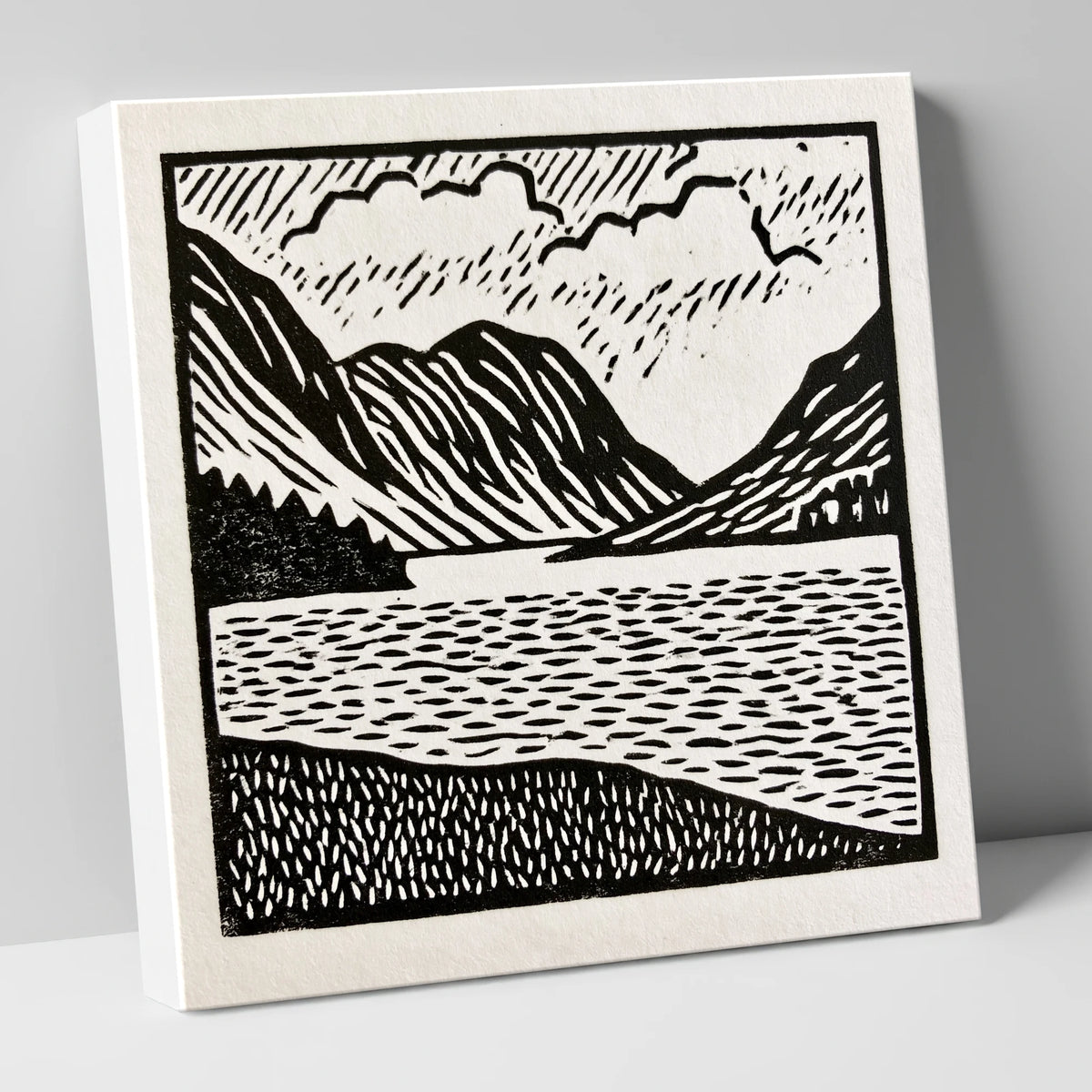 Monochrome Crummock Water Landscape lake district lake canvas wall art