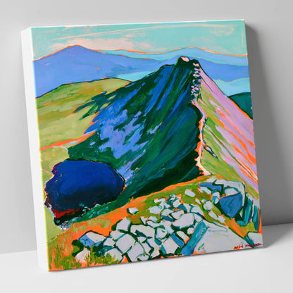 Striding Edge Helvellyn Vibrant Ridgeline lake district fell canvas wall art