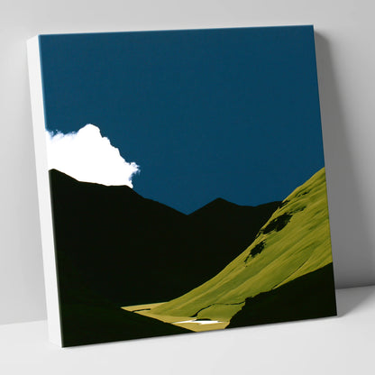 Sunlit Fell Under Storm Cloud lake district sky canvas wall art