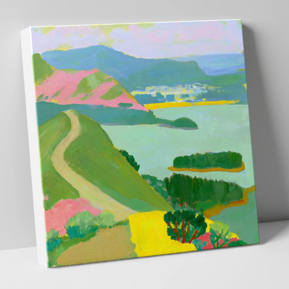 Colourful Cat Bells Above Derwentwater lake district fell canvas wall art