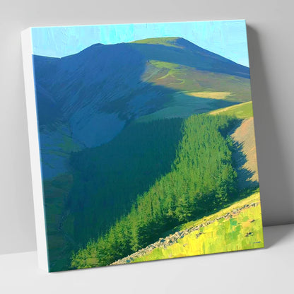 Vibrant Shadows Over Lord's Seat lake district fell canvas wall art