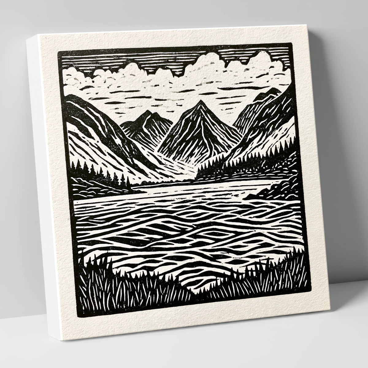 Bold Monochrome Ennerdale Landscape lake district valley canvas wall art