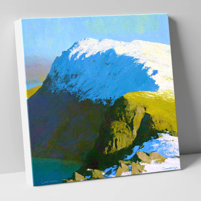 Snowy Ridge on Grey Friar lake district fell canvas wall art