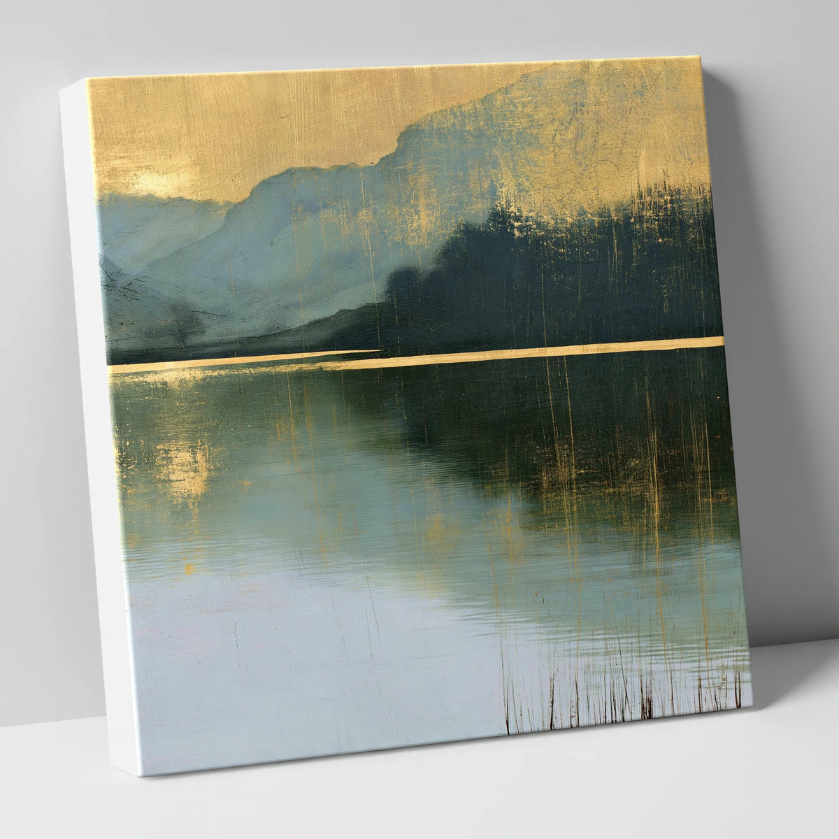 Still Lake Under Gilded Sky lake district lake canvas wall art