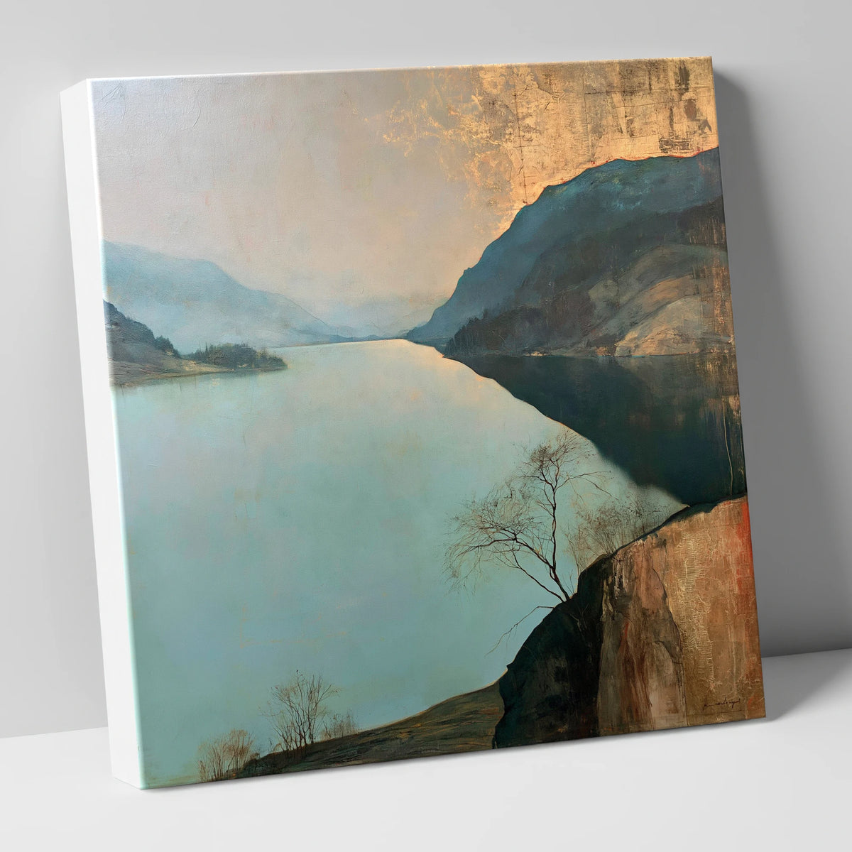 Ullswater Beneath a Golden Sky lake district lake canvas wall art