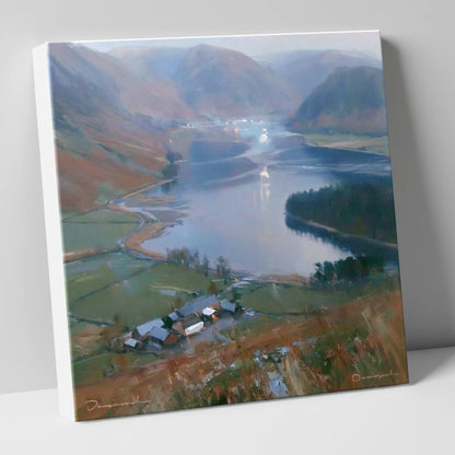 Loweswater Valley Under Silver Light lake district lake canvas wall art